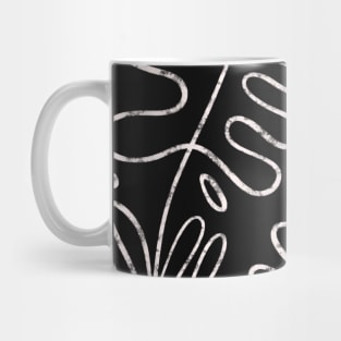 black and white floral pattern Mug